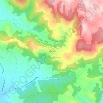 Mapa topográfico Gissac Bas, altitude, relevo