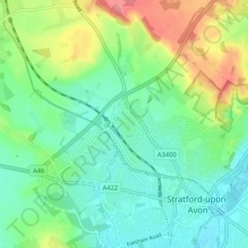 Mapa topográfico Bishopton, altitude, relevo