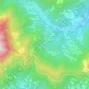 Mapa topográfico Lighezzoli, altitude, relevo