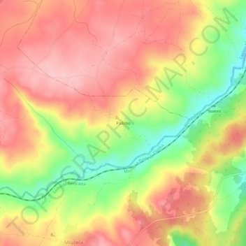 Mapa topográfico Pailobo, altitude, relevo