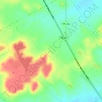 Mapa topográfico Cuesta de Radilla, altitude, relevo