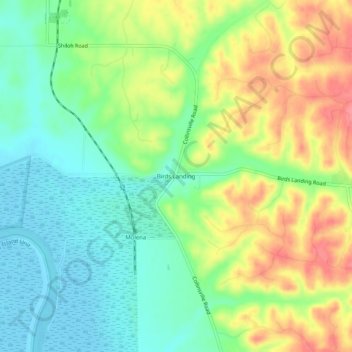Mapa topográfico Birds Landing, altitude, relevo
