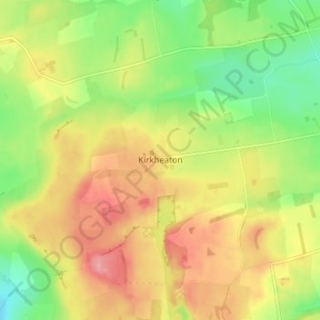 Mapa topográfico Kirkheaton, altitude, relevo