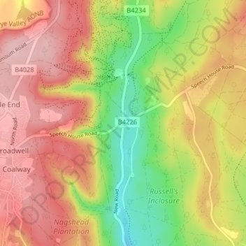 Mapa topográfico Cannop, altitude, relevo