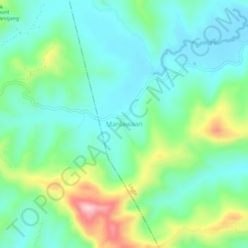 Mapa topográfico Manlawaan, altitude, relevo
