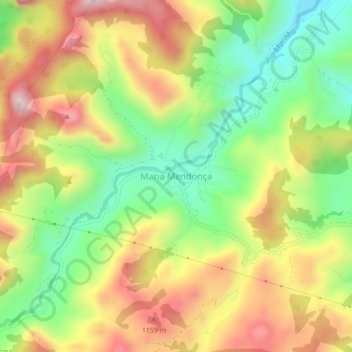 Mapa topográfico Maria Mendonça, altitude, relevo