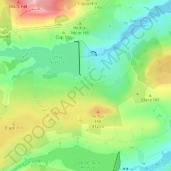 Mapa topográfico Kelton, altitude, relevo