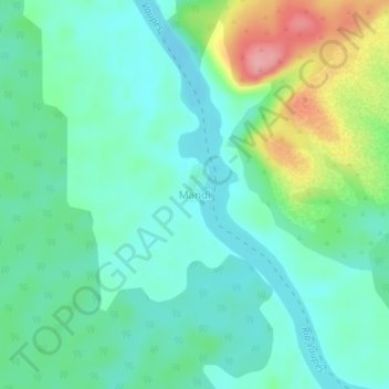 Mapa topográfico Mandi, altitude, relevo