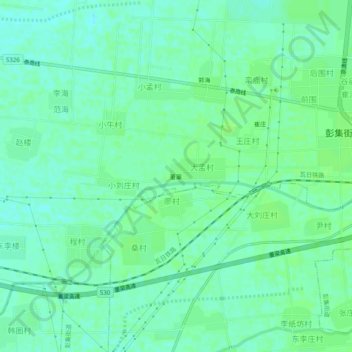 Mapa topográfico 董寨, altitude, relevo