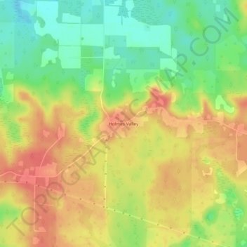 Mapa topográfico Holmes Valley, altitude, relevo