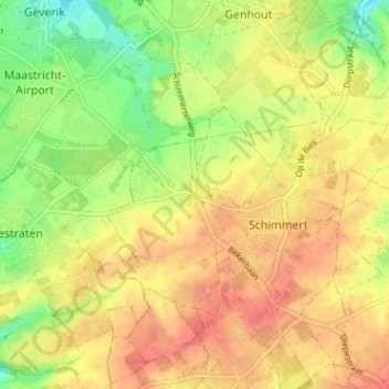 Mapa topográfico Oensel, altitude, relevo