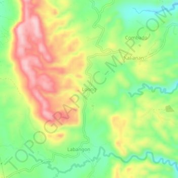 Mapa topográfico Loong, altitude, relevo