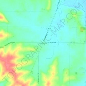 Mapa topográfico Ross Crossing, altitude, relevo