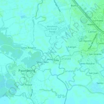Mapa topográfico Anilao, altitude, relevo