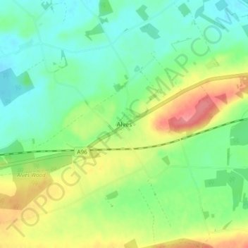 Mapa topográfico Alves, altitude, relevo