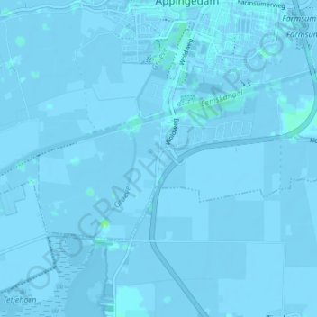 Mapa topográfico Blokstad, altitude, relevo