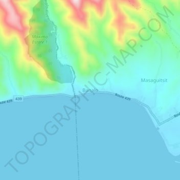Mapa topográfico Banalo, altitude, relevo