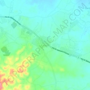 Mapa topográfico El Ejido, altitude, relevo