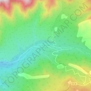 Mapa topográfico Seven Oaks, altitude, relevo