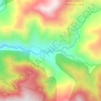 Mapa topográfico Pancuang Taba, altitude, relevo