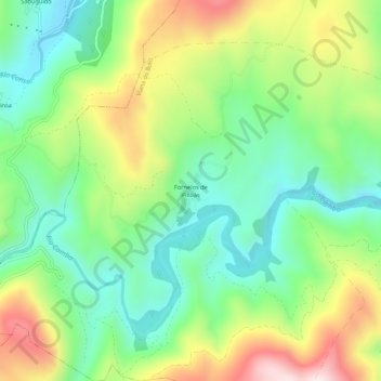 Mapa topográfico Fornelos de Filloás, altitude, relevo