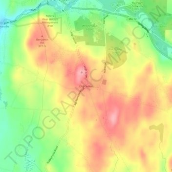 Mapa topográfico Old Center, altitude, relevo