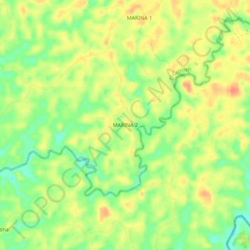 Mapa topográfico MARINA 2, altitude, relevo