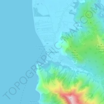 Mapa topográfico Pundaquit, altitude, relevo