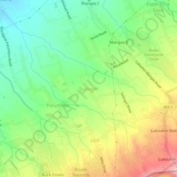 Mapa topográfico Sulsugin, altitude, relevo