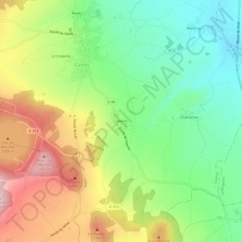 Mapa topográfico L'Herm, altitude, relevo