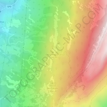 Mapa topográfico Due Pozze, altitude, relevo