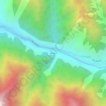 Mapa topográfico Kengu, altitude, relevo
