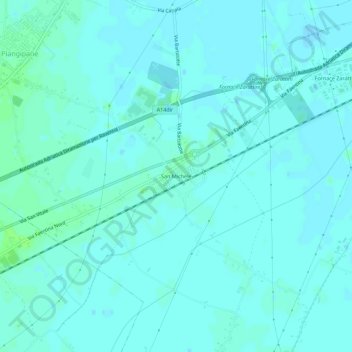Mapa topográfico San Michele, altitude, relevo