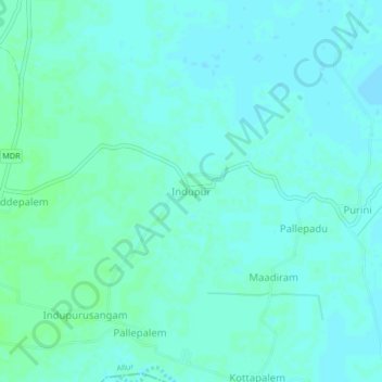 Mapa topográfico Indupur, altitude, relevo