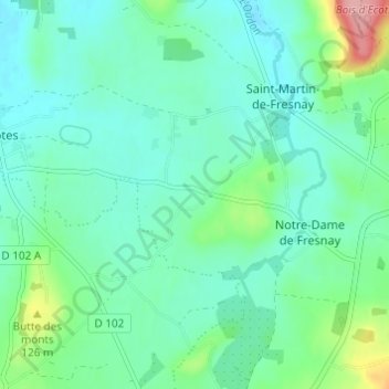 Mapa topográfico Le Val, altitude, relevo
