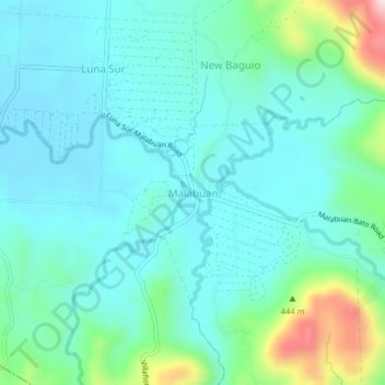Mapa topográfico Malabuan, altitude, relevo