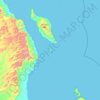 Mapa topográfico Isla San Fransisco, altitude, relevo