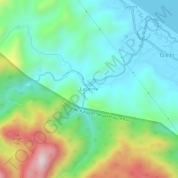 Mapa topográfico Laserna, altitude, relevo
