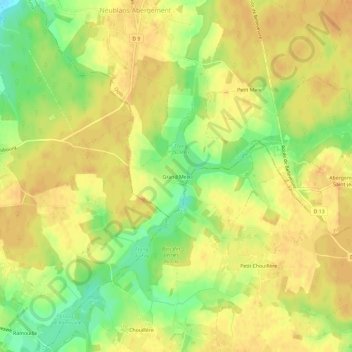 Mapa topográfico Grand Meix, altitude, relevo