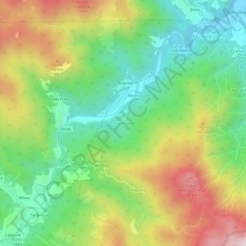 Mapa topográfico Costafigara, altitude, relevo