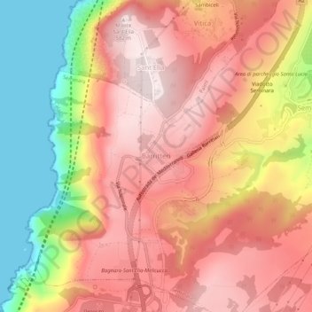 Mapa topográfico Barritteri, altitude, relevo