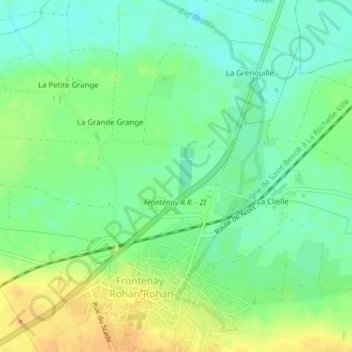 Mapa topográfico La Chatte, altitude, relevo