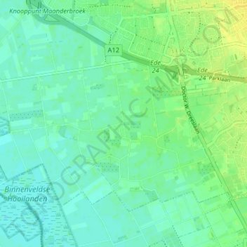 Mapa topográfico De Kraats, altitude, relevo