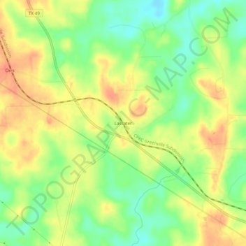 Mapa topográfico Lassater, altitude, relevo