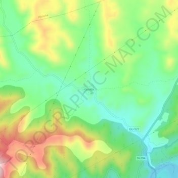 Mapa topográfico Gualda, altitude, relevo