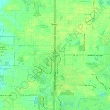 Mapa topográfico Johnsville, altitude, relevo