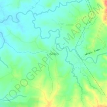 Mapa topográfico Malibay, altitude, relevo
