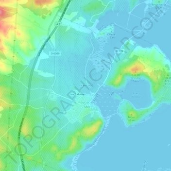 Mapa topográfico Le Mouna, altitude, relevo