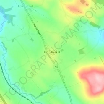 Mapa topográfico High Hesket, altitude, relevo