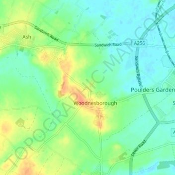Mapa topográfico Marshborough, altitude, relevo